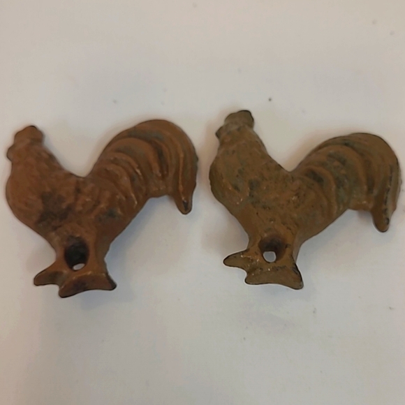 Rooster Farmhouse Cabinet Pulls Set of 6 Cast Iron Rustic - Picture 4 of 11